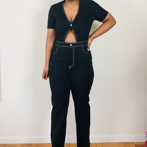 Black cutout jumpsuit